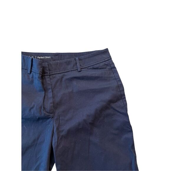 NWT Talbots Womens Navy Blue Flat Front Cotton Stretch Chino Perfect Shorts Sz 6 - Picture 5 of 13